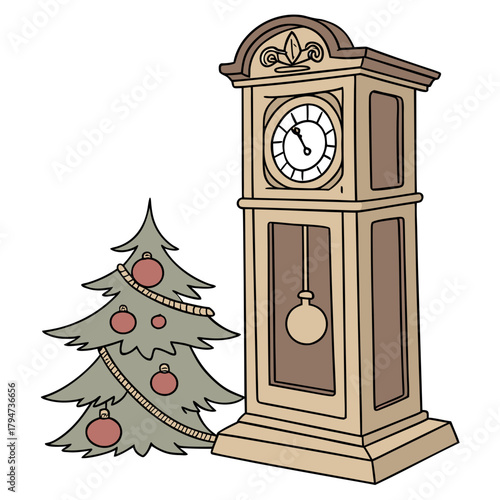 christmas clock with bells