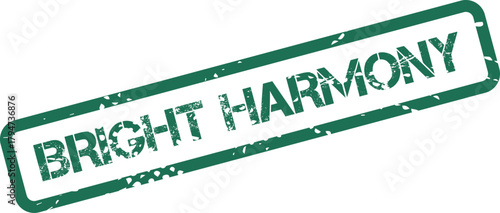 Balanced Green Bright Harmony Stamp Symbolizing Unity and Peaceful Coexistence