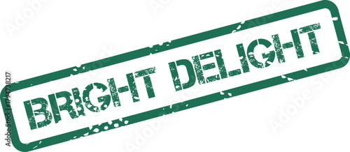 Bright Delight green rubber stamp with distressed texture for official looking document overlays