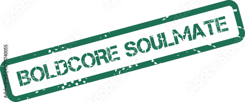 Boldcore Soulmate grunge green rubber stamp impression symbolizing connection and partnership