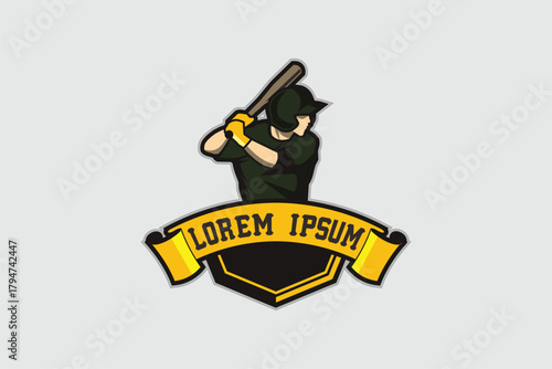 Baseball player vector image sport logo template