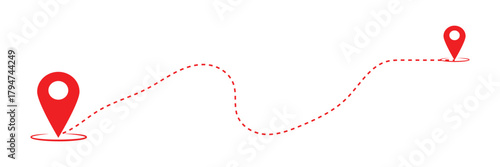 Route location icon isolated on white background. Road location icon. Location map path distance icon. Location vector for web and design. EPS 10