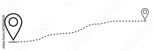 Route location icon isolated on white background. Road location icon. Location map path distance icon. Location vector for web and design. EPS 10