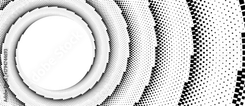 Abstract background with squares in circle. Art design spiral background. A black figure on a white background.