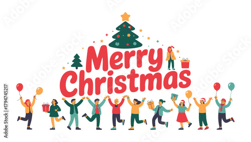 Festive Frolic: Christmas cheer spreads as individuals joyfully celebrate the holiday season, a time of festive fun and togetherness.