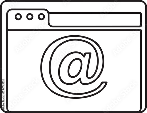 Email browser icon for website and application