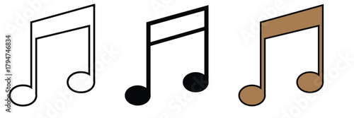  Music notes icons set. Vector illustration EPS10
