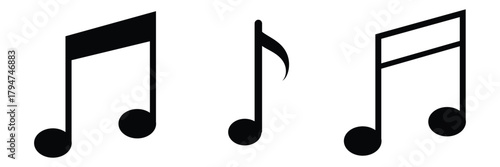  Music notes icons set. Vector illustration EPS10
