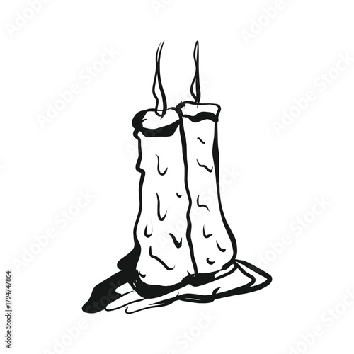 Spooky Vector Sticker twin candle