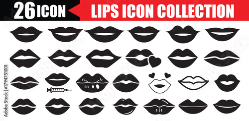 Female lips lipstick kiss print set for valentine day and love illustration. Perfect for beauty, cosmetic, and fashion designs. Kiss mark included