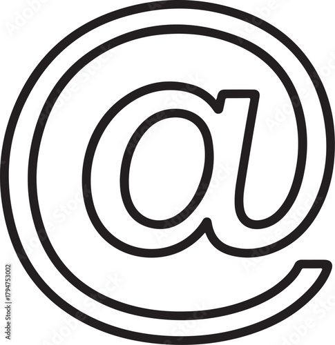 At sign in outline style for email address