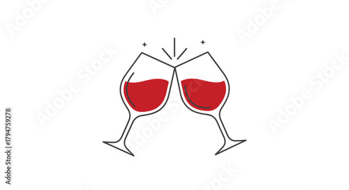 Elegant wine toast illustration for celebrations and special occasions concept art