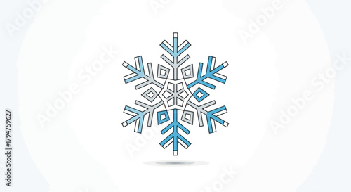 Delicate line art illustration capturing the crystalline beauty of a snowflake design