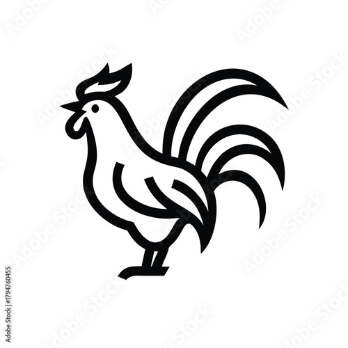 Rooster Vector Illustration - Simple and Elegant