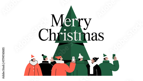 Holiday Greetings: A heartwarming illustration of a festive Christmas celebration. capturing the joyous spirit of togetherness during the holiday season.