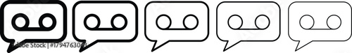 Voicemail icon. voicemail icon isolated vector on transparent png and vector illustration
