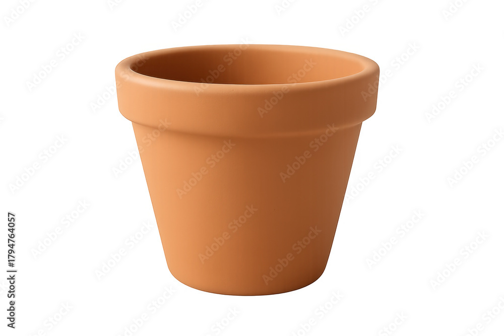 Fototapeta premium Empty terracotta pot ready for planting on transparent background