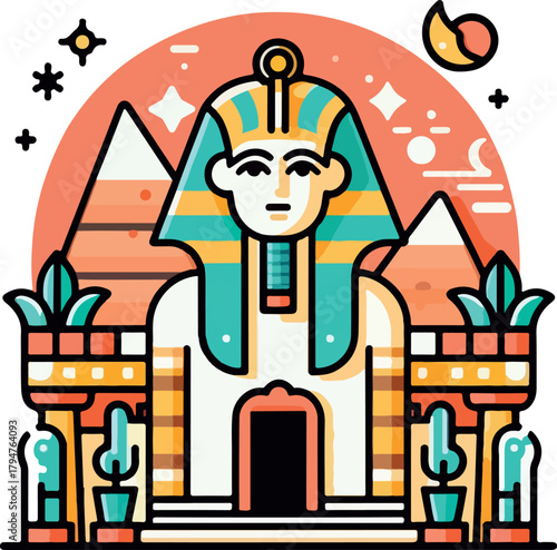  Ancient egypt logo icon vector white background .