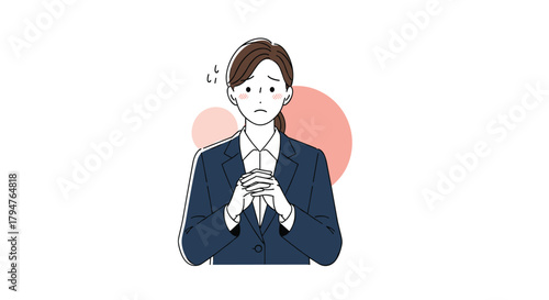 Businesswoman Expressing Worry and Concern in a Professional Setting