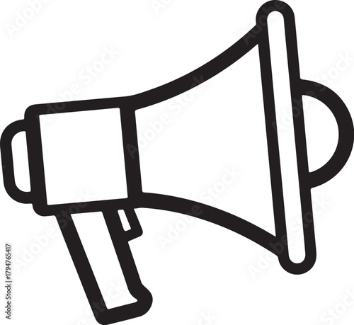 Loudspeaker outline icon for communication concept