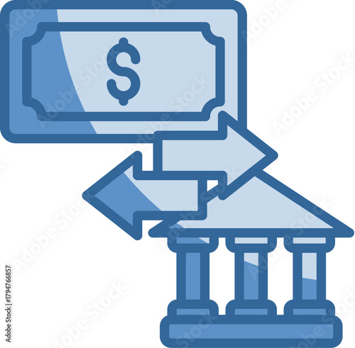 Money Transfer Icon Element For Design