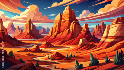 Very beautiful view of amazing sandstone shapes at Valley of Fire National Park, Nevada, USA, featuring striking red rock formations, sculpted cliffs, and dramatic desert landscapes under bright sunli