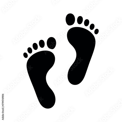 Footprint icon, two footprints flat vector for apps and websites