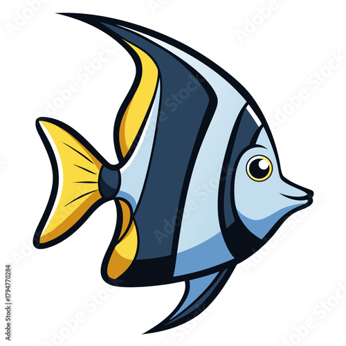 Cartoon moorish idol fish illustration