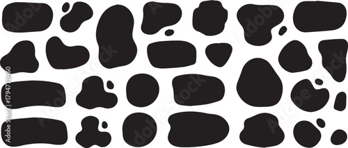 Black and White Cow Spots Pattern Background | Seamless Animal Print Texture for Textile Design, Fabric, Wallpaper, and Fashion