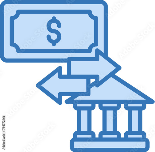 Money Transfer Icon Element For Design