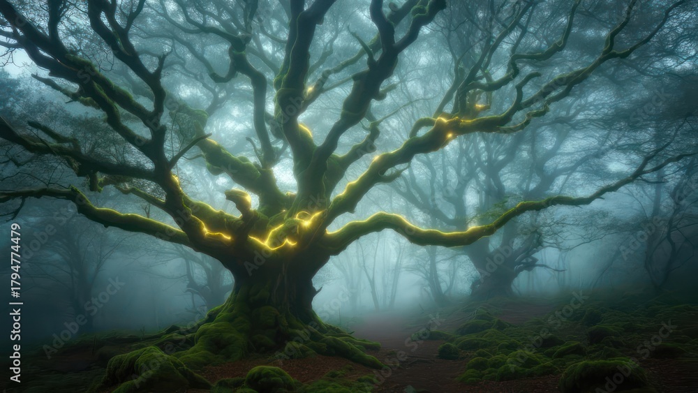 Fototapeta premium Mystical forest scene