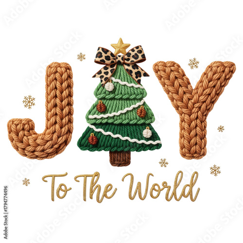 A collection of cozy faux yarn Christmas illustrations featuring chunky-knit textures and playful holiday elements. Designs include snowmen, Santa characters, bows, bells, wrapped gifts, Christmas tre