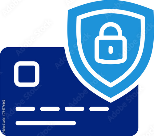 Secured Card Icon Element For Design