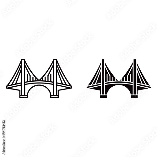 Golden gate bridge icon, vector illustration concept