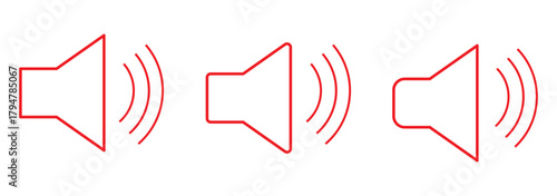 Speaker icon set. Volume icon vector. Loudspeaker icon vector. Sound symbol. Sign for mobile concept and web design. Speaker icon with radiating sound waves illustration.