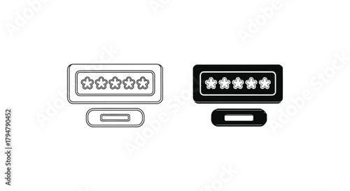 Unlock password security code login access pin number vector set