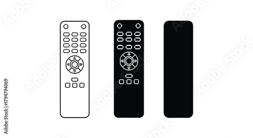 Remote control vector illustration set for tv and electronics