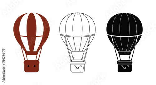 Hot air balloon clip art vector illustration graphic design