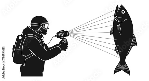 Fish inspection scanning technology for quality control vector