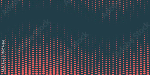 Stylish Halftone Pattern Image: Attractive dotted backdrop with bold coral and teal, ideal for digital layouts, modern marketing materials, and attention-grabbing graphic design projects