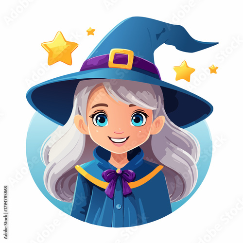 Zauberer - Hexe - Cartoon Comic Stil