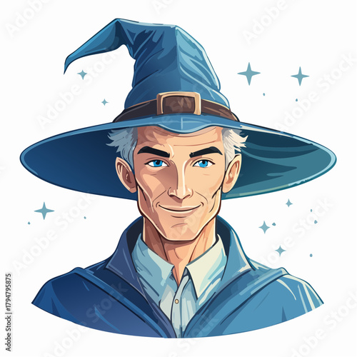 Zauberer - Hexe - Cartoon Comic Stil