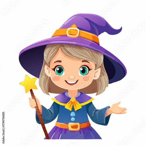 Zauberer - Hexe - Cartoon Comic Stil