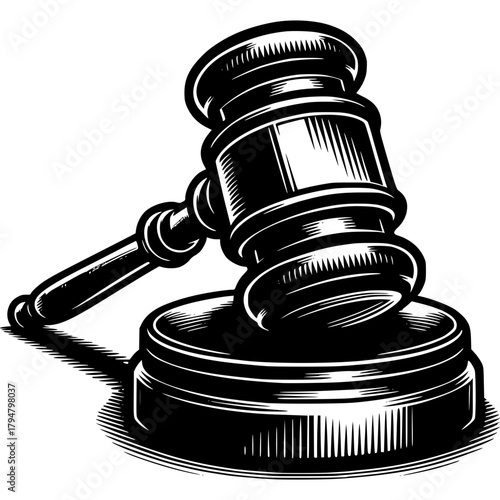 Gavel and Sound Block: A classic image of a gavel on a sound block, ready to signify order, justice, and the decisions within a legal system.