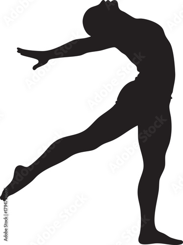 Standing forward bend yoga vector silhouette