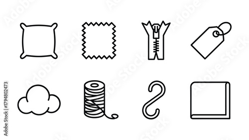 Sewing and craft supplies icons collection