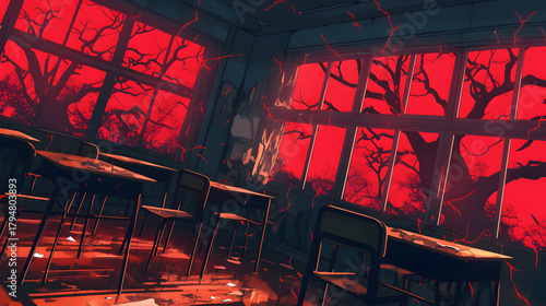 anime horror classroom some students