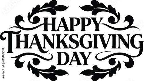 Happy thanksgiving day typography design.