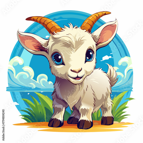 kleine Ziege - Cartoon Comic Stil