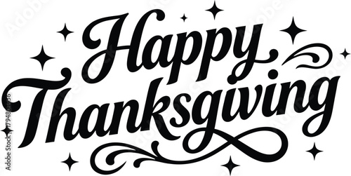 Happy thanksgiving day typography design.